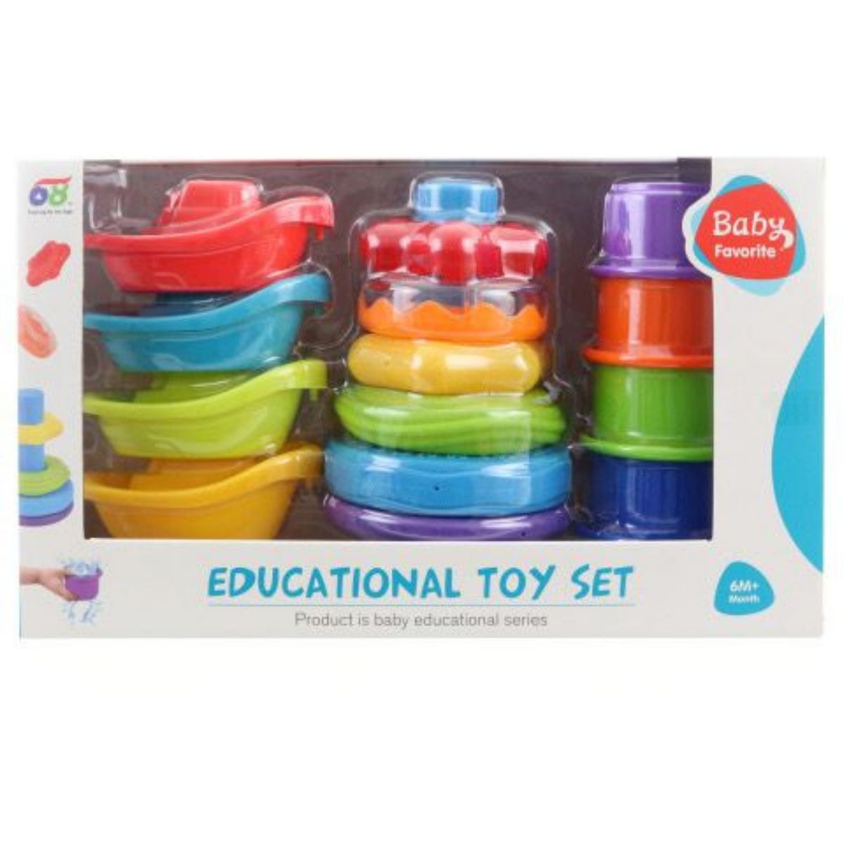 GENERICO - Juego Sensorial Apilable 3 En 1 Bebés Multicolor