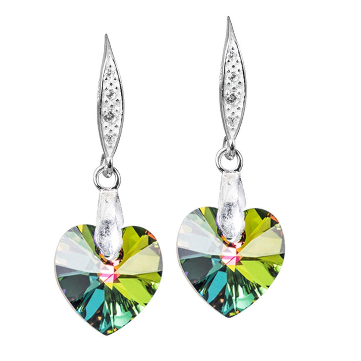 JOYAS MONTERO - Aros Gran Romance Plata 925 creado con cristales de Swarovski® Vitral Medium