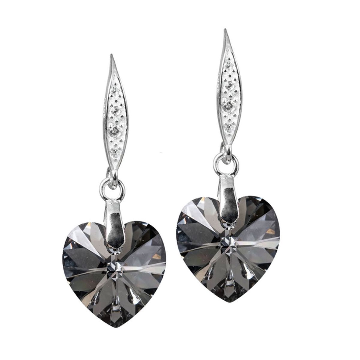 JOYAS MONTERO - Aros Gran Romance Plata 925 creado con cristales de Swarovski® Silver Night