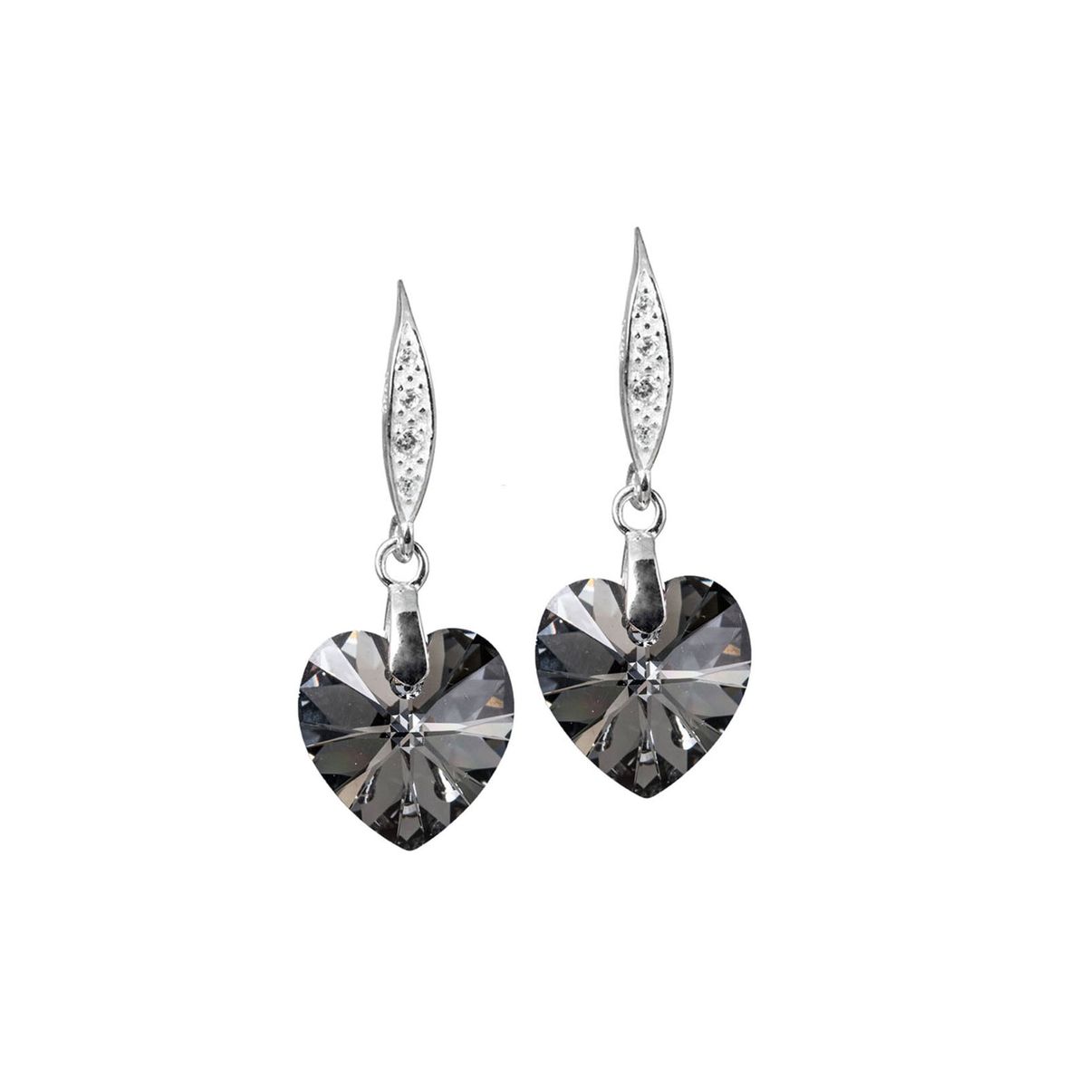 JOYAS MONTERO - Aros Gran Romance Plata 925 creado con cristales de Swarovski® Silver Night