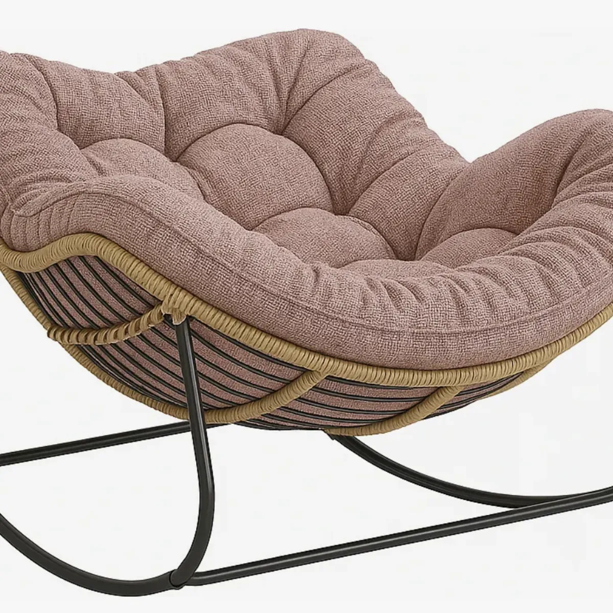 HOMER DESIGN - Sillon Mecedor Silla Mecedora Sitial Moderna Talla Xl tejido