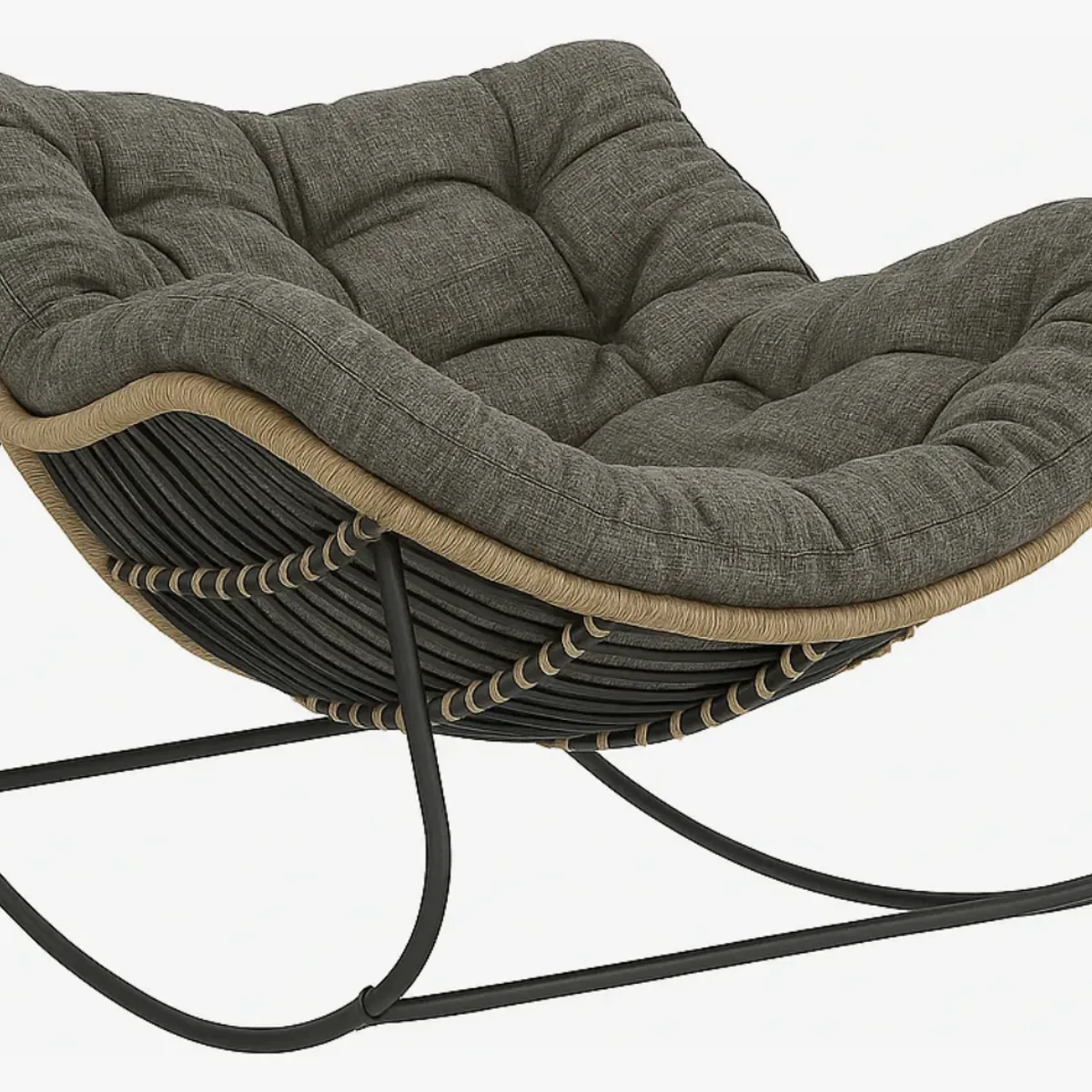 HOMER DESIGN - Sillon Mecedor Silla Mecedora Sitial Moderna Talla Xl tejido