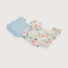 OPALINE - Pack 2 babero muselina celeste