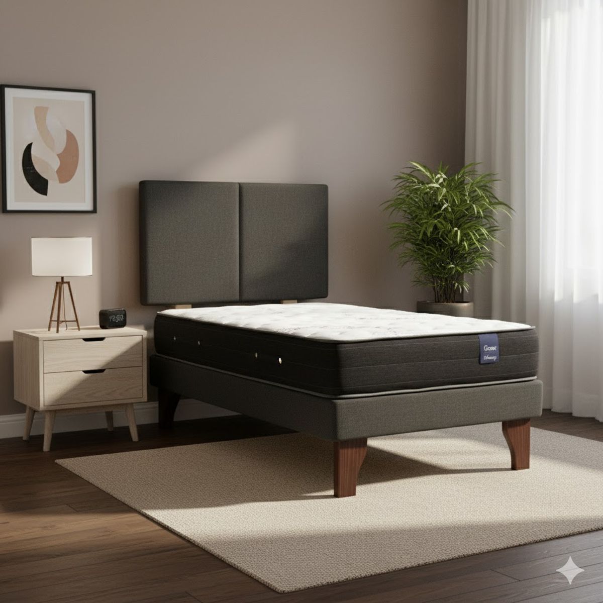 GAEX - Cama Europea 1 Plaza 190 Respaldo Everest
