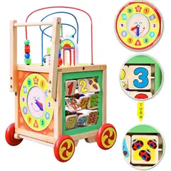 GENERICO - Andador Educativo de Madera con Actividades para Bebés