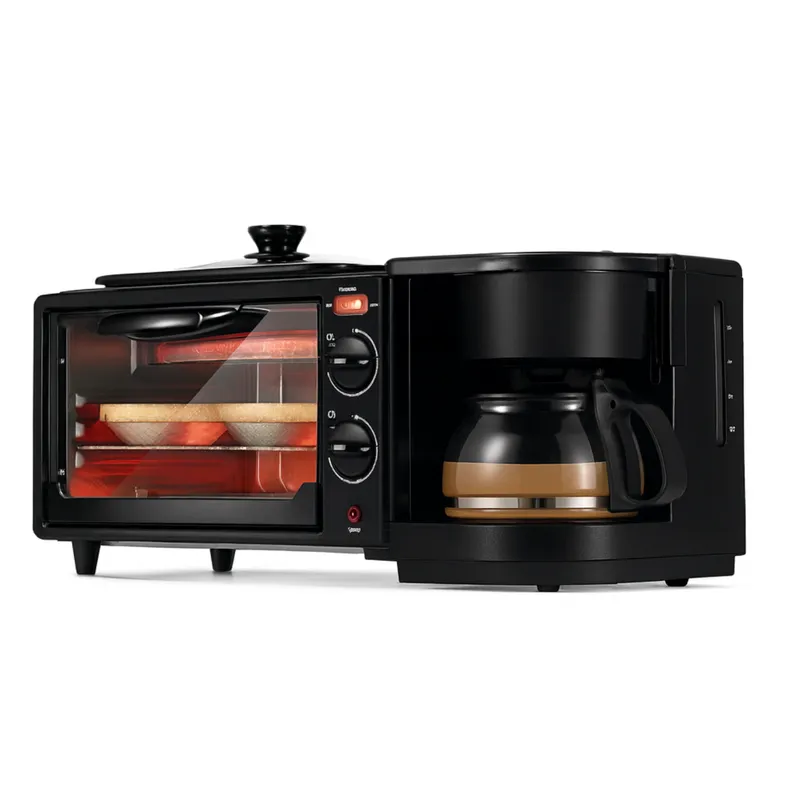 GENERICO - Máquina Para Hacer Desayuno 3 En 1 Horno Cafetera Sarten