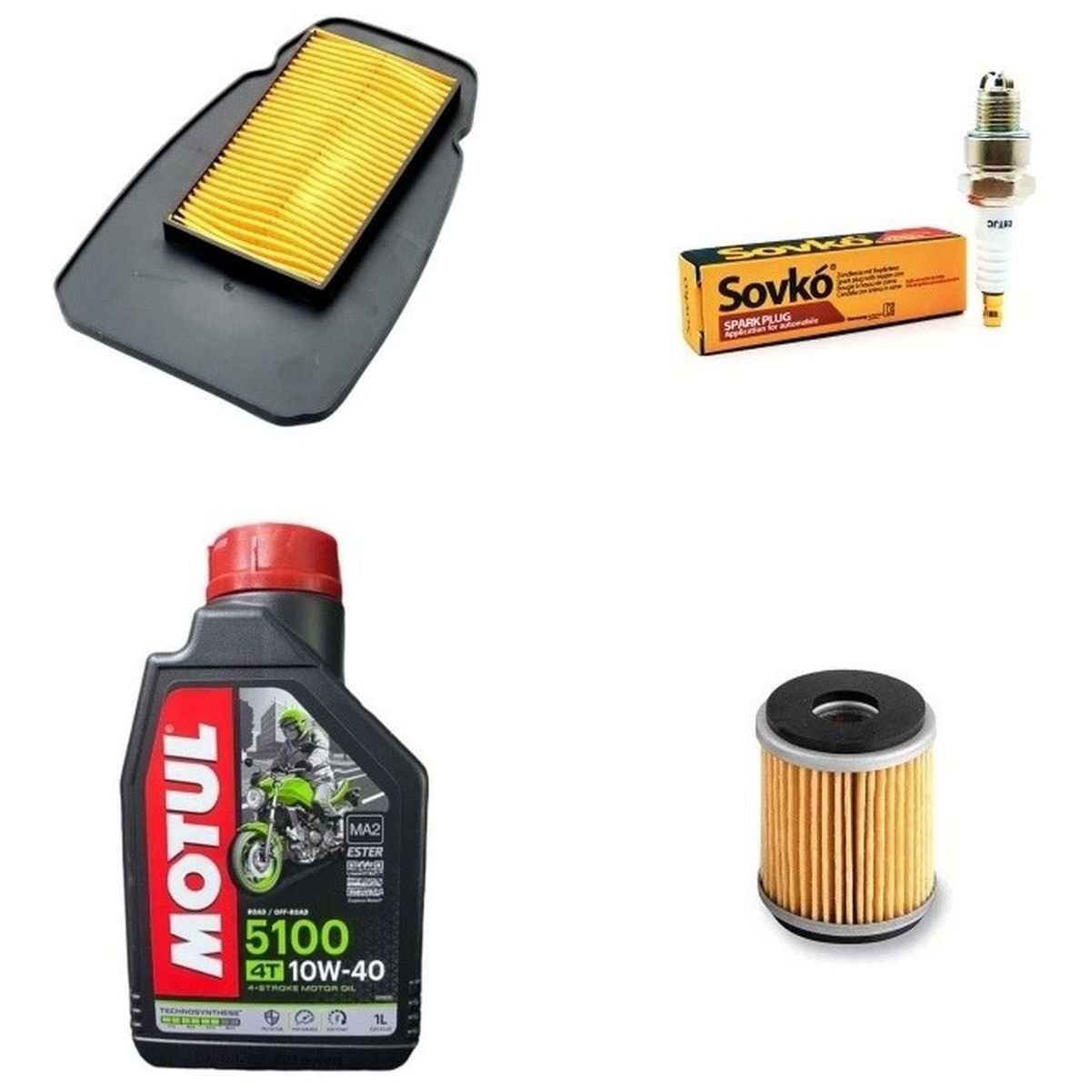 GENERICO - Kit Mantencion Moto Yamaha R15 V3-V4 / Motul + Filtros + Bujía