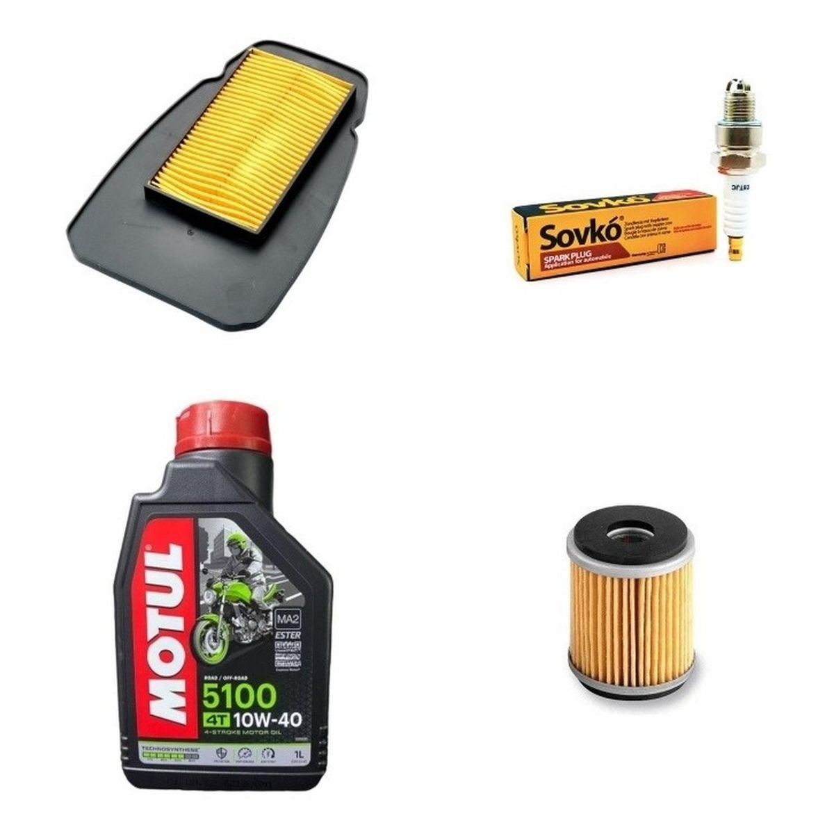GENERICO - Kit Mantencion Moto Yamaha R15 V3-V4 / Motul + Filtros + Bujía