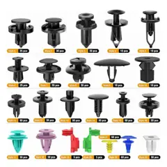 GENERICO - Kit 725 Clip Broche Retencion Plastico Auto Lata Tapabarro