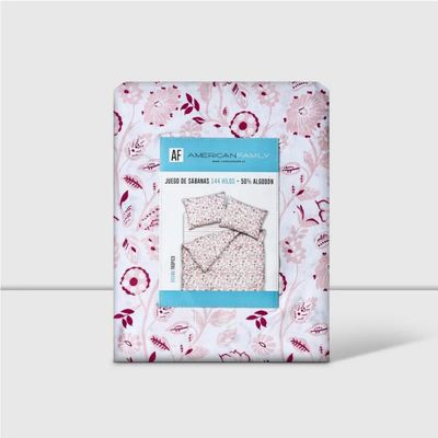 Imagen 2 del producto Sabanas 2 Plazas 144 Hilos Tropico Rosa