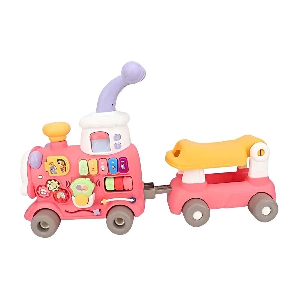 GENERICO - Correpasillo andador  trencito musical infantil 5 en 1 Rosa