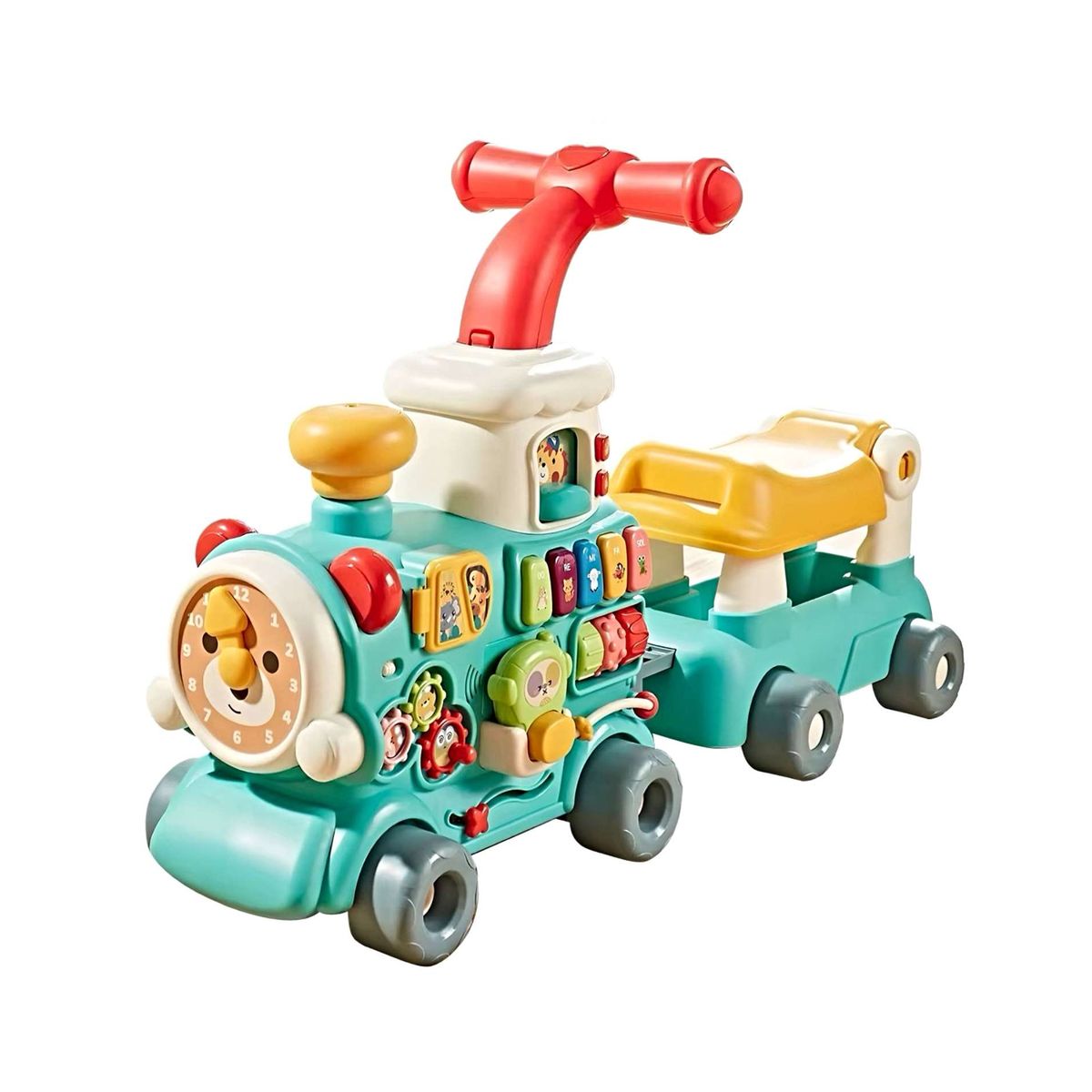GENERICO - Correpasillo andador  trencito musical infantil 5 en 1 Celeste