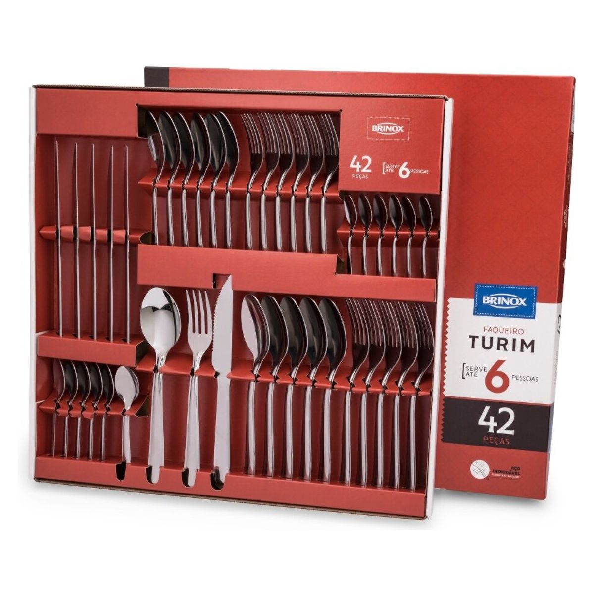 BRINOX - Juego De Cubiertos De Acero Inoxidable 42 Piezas