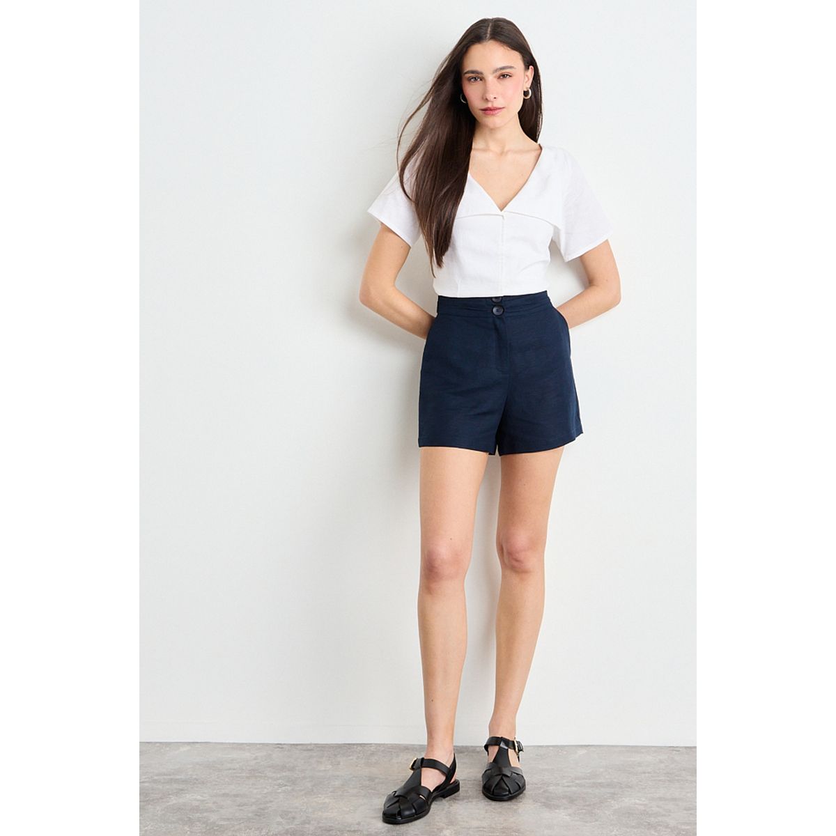 IO - Short Liso Mujer Azul Io