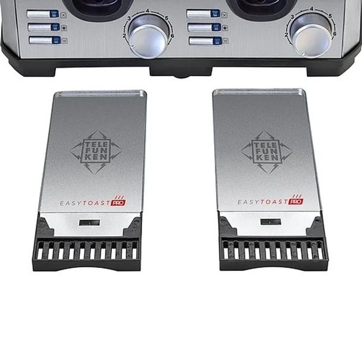 TELEFUNKEN - Tostador Eléctrico 4 Rebanadas Acero Color Gris Easytoast Pro Potencia 1450W