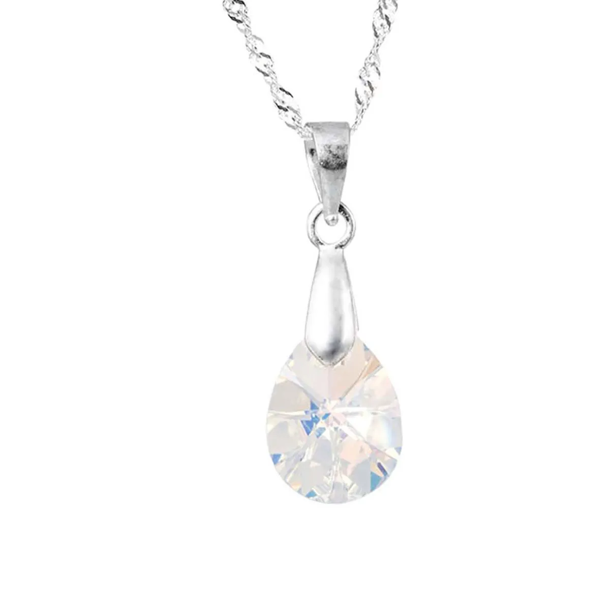 JOYAS MONTERO - Collar Encanto Plata 925 creado cristales de Swarovski® Aurora Boreal