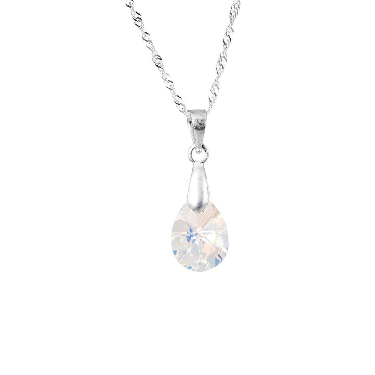 JOYAS MONTERO - Collar Encanto Plata 925 creado cristales de Swarovski® Aurora Boreal