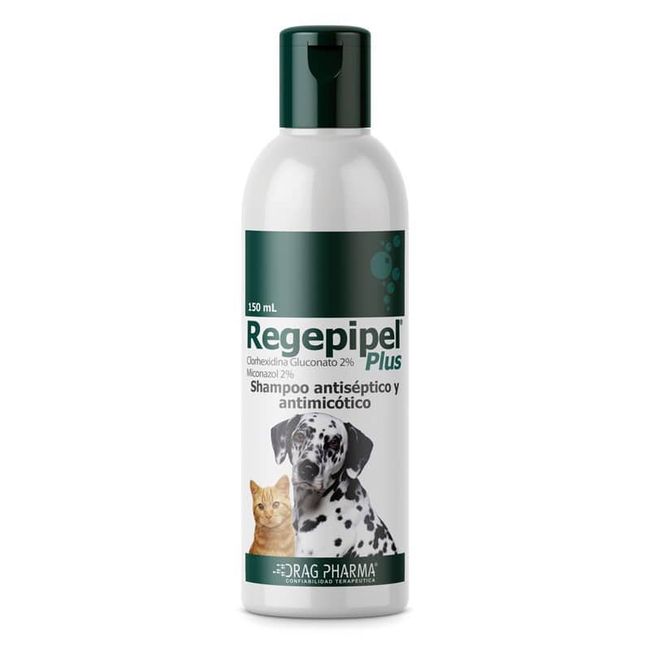 DRAG PHARMA - Regepipel Plus Shampoo Antiséptico y Antimicótico Clorhexidina 2%  Miconazol 2%