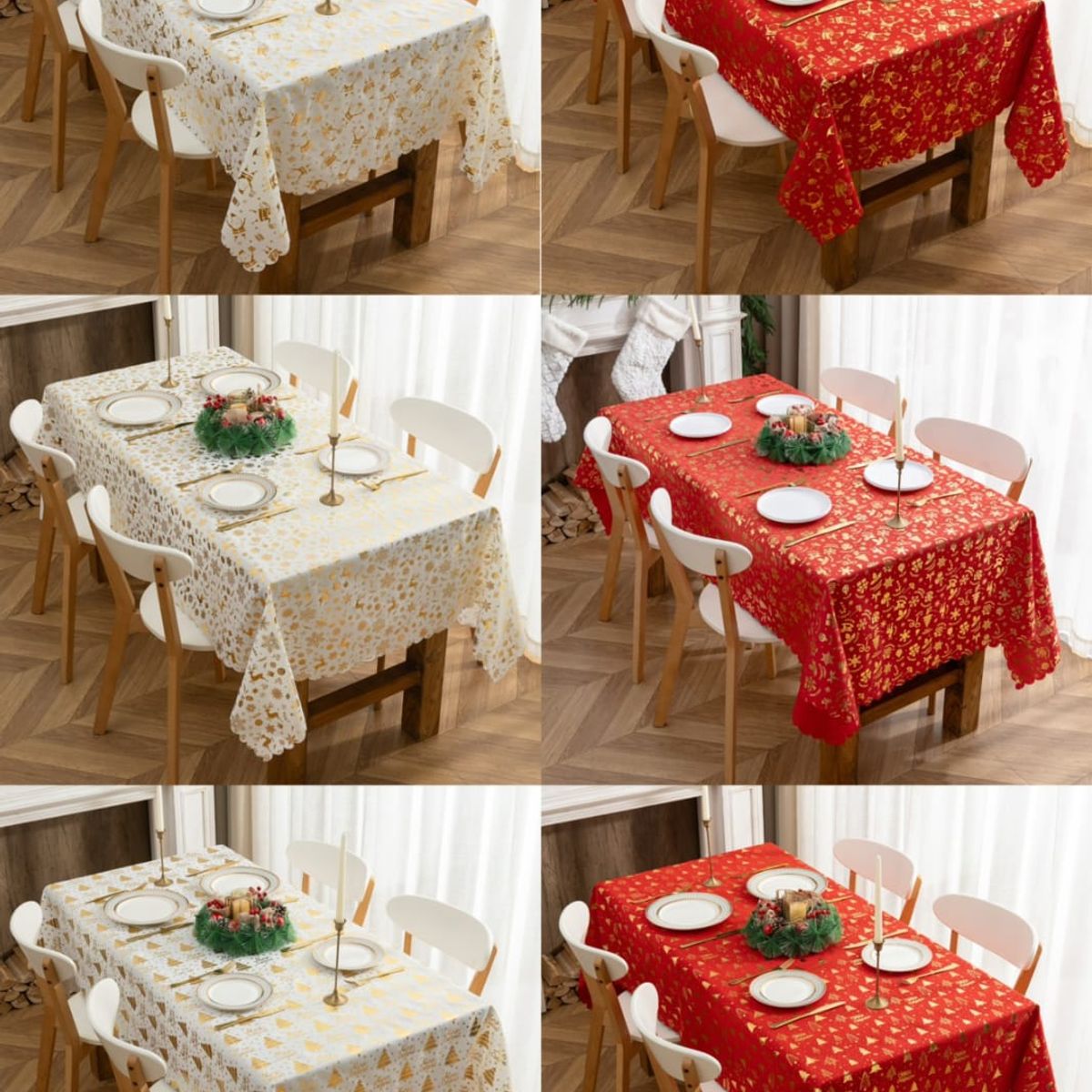 GENERICO - Mantel Impermeable Rectangular Decoración Navidad 220x140 Mantel ROJO