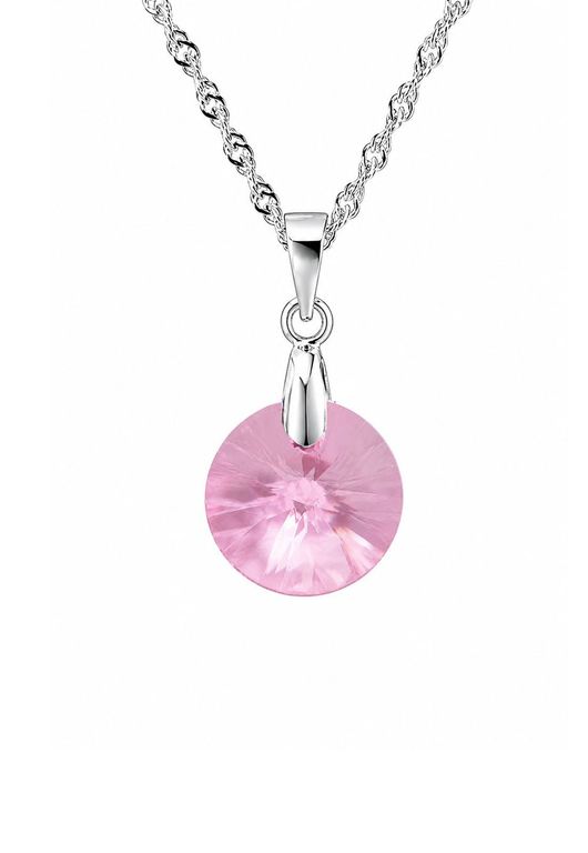 Collar Paris Plata 925 con creado cristales de Swarovski Rose Rosa TALLA UNICA