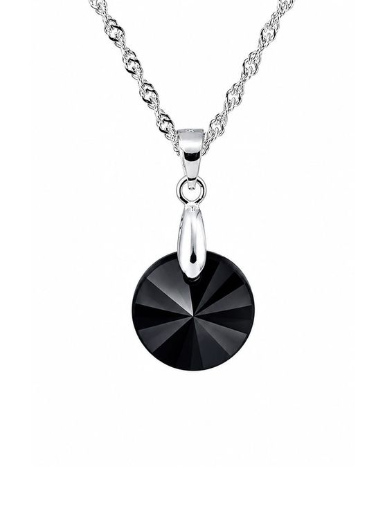 Collar Paris Plata 925 creado cristales de Swarovski Jet Negro TALLA UNICA