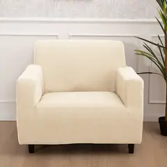 GENERICO - Funda Cubre Sofá Protectora Premium Cuadrille 1 Cuerpos BEIGE