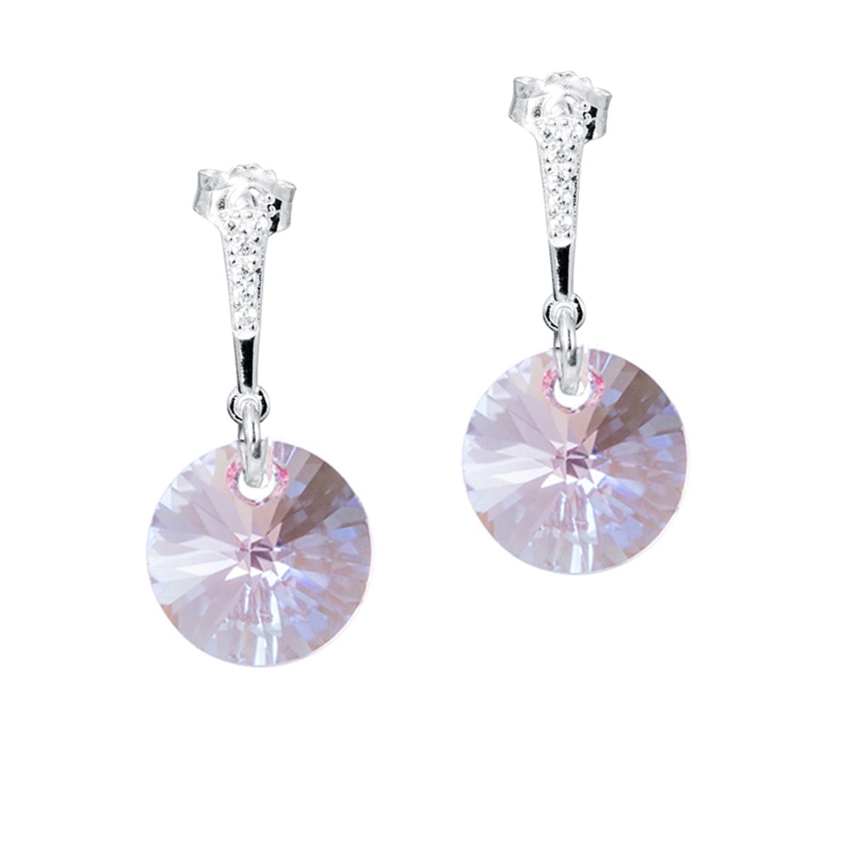 JOYAS MONTERO - Aros Paris Plata 925 Cristal creado cristales de Swarovski® Rose