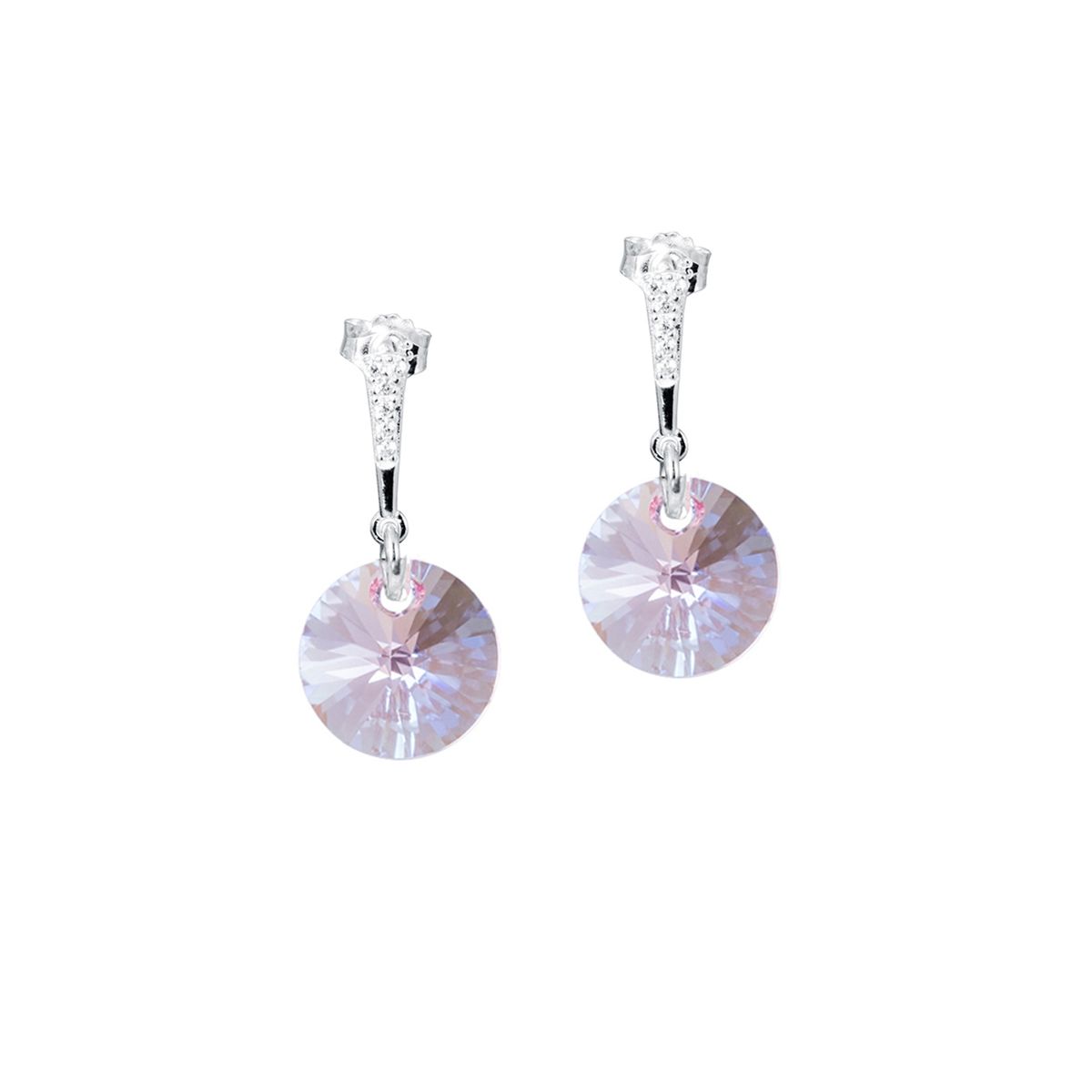 JOYAS MONTERO - Aros Paris Plata 925 Cristal creado cristales de Swarovski® Rose
