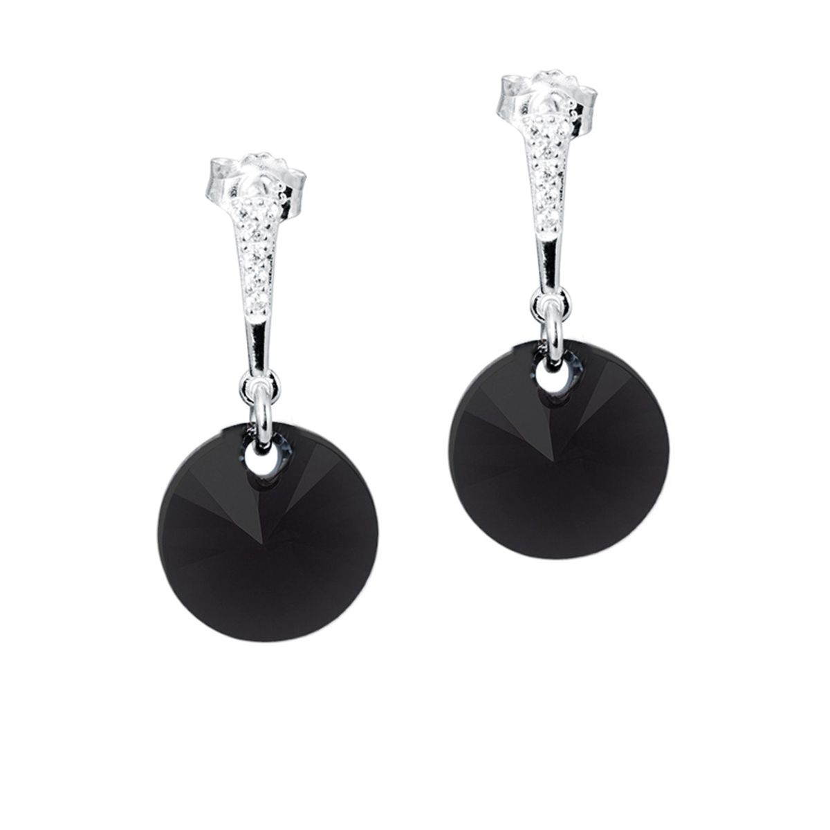 JOYAS MONTERO - Aros Paris Plata 925 creado cristales de Swarovski® Jet