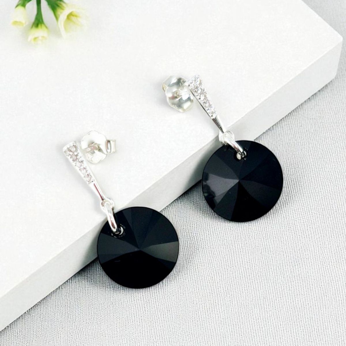 JOYAS MONTERO - Aros Paris Plata 925 creado cristales de Swarovski® Jet