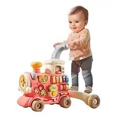 GENERICO - Correpasillo andador trencito musical infantil 5 en 1 Rosa