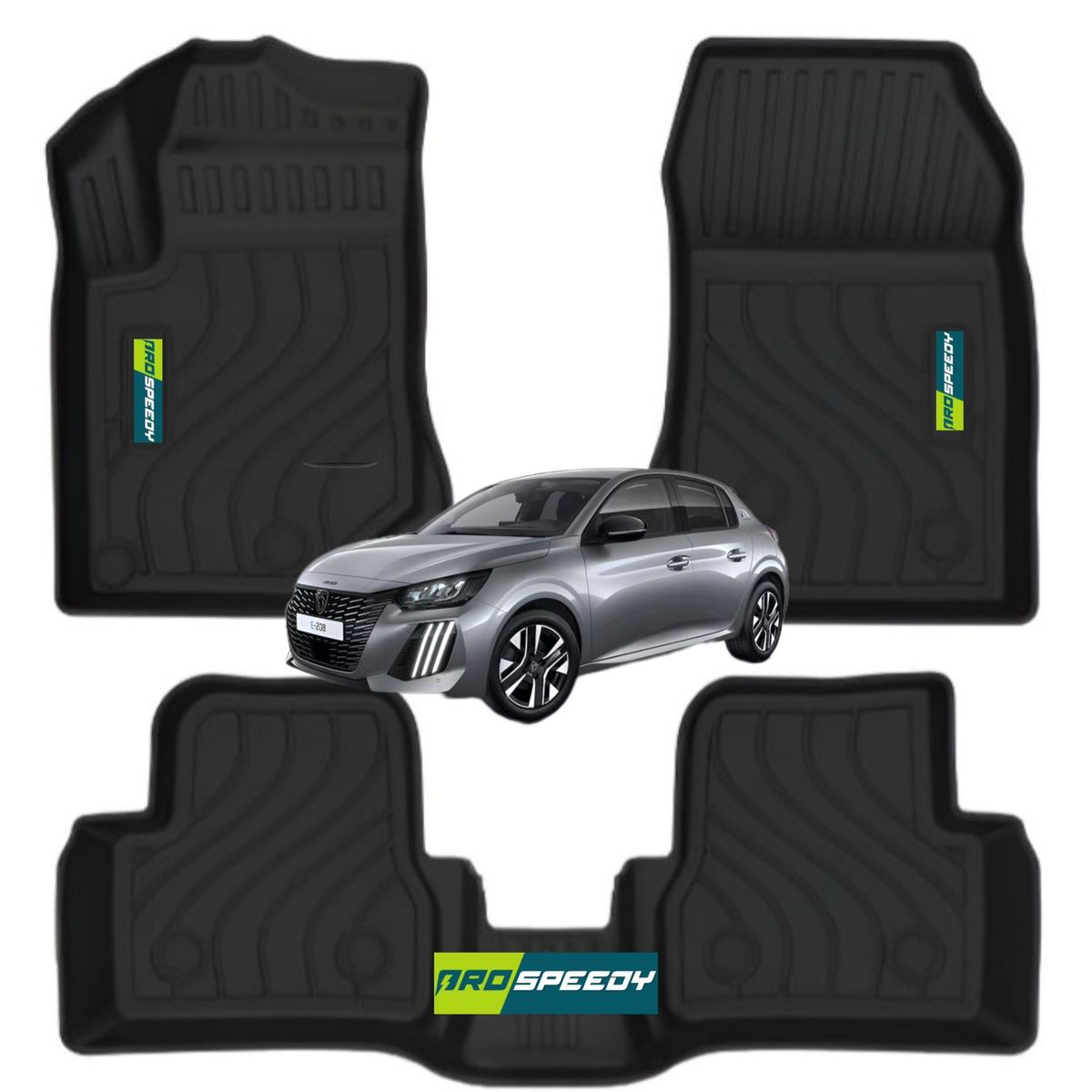 GENERICO - PISOS CALCE PERFECTO PROSPEEDY PEUGEOT 208 2021-2024 3PIEZAS