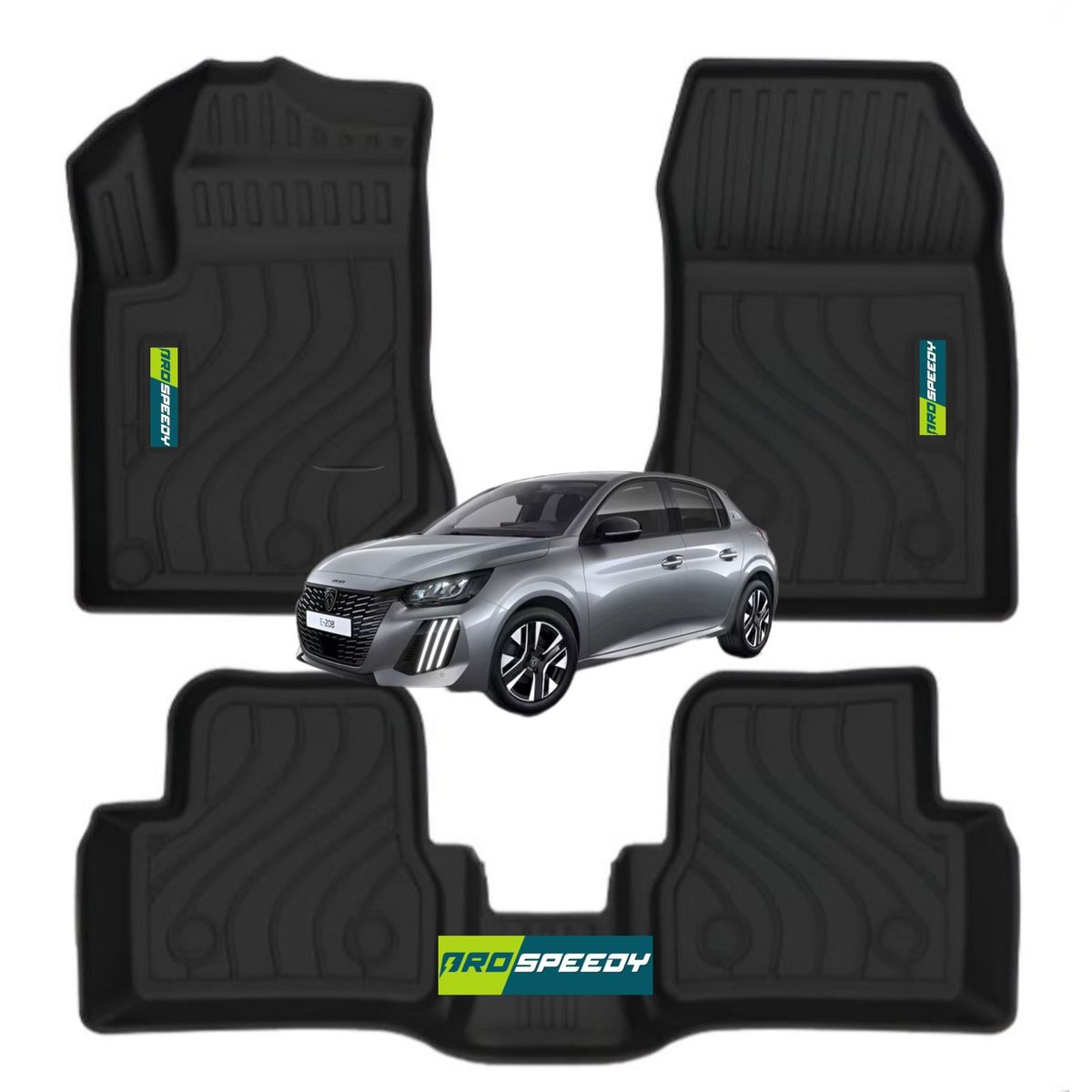 GENERICO - PISOS CALCE PERFECTO PROSPEEDY PEUGEOT 208 2021-2024 3PIEZAS