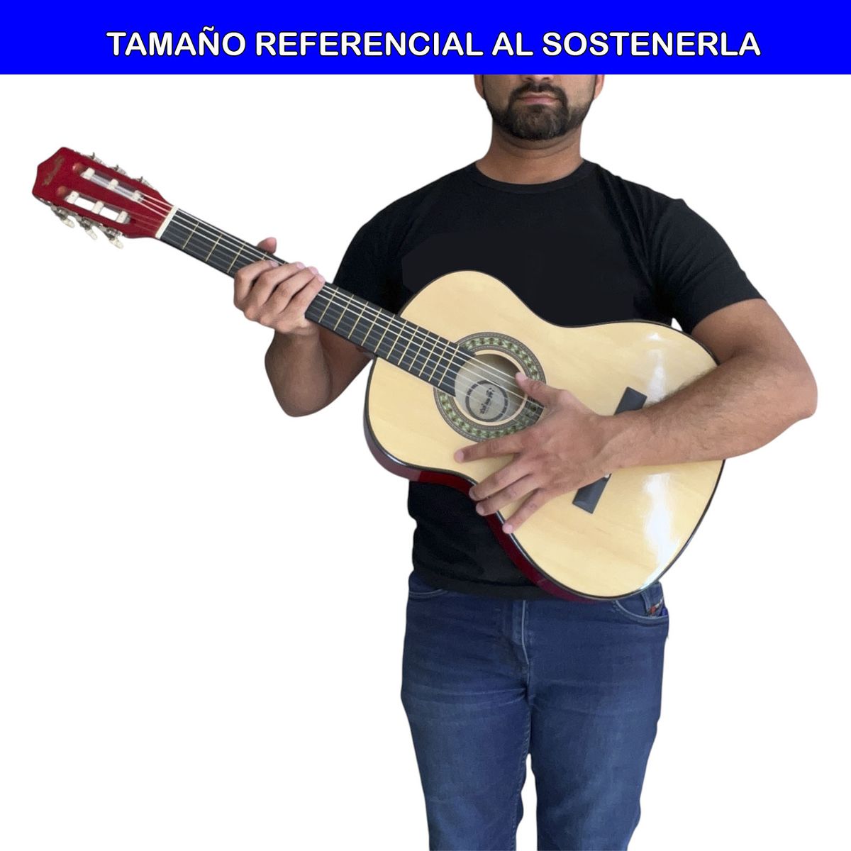 HENDRIX - Guitarra Clasica Funda 36 Pulgadas Mediana Hendrix Negro