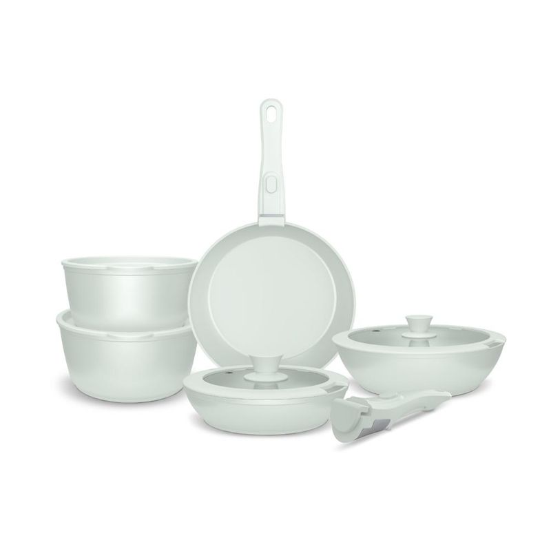 GENERICO - Batería de Cocina 11 Piezas Aluminio Forjado Snap-On Mint