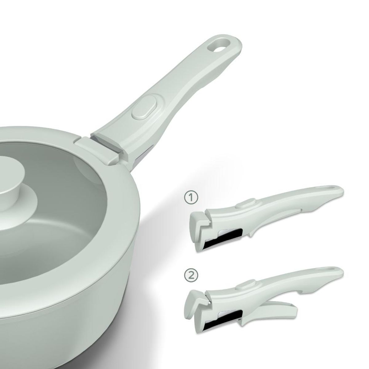 BOHLIER - Batería de Cocina 11 Piezas Aluminio Forjado Snap-On Mint