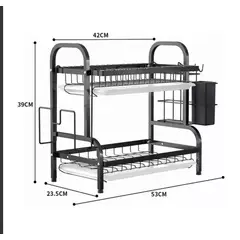 GENERICO - Secador Escurridor De Platos Loza Vajilla 2 Niveles Secaplato Cocina
