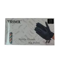 GENERICO - Guantes Negros de Nitrile Gloves Sin polvo Goma Trimx 50 Unidades Talla S