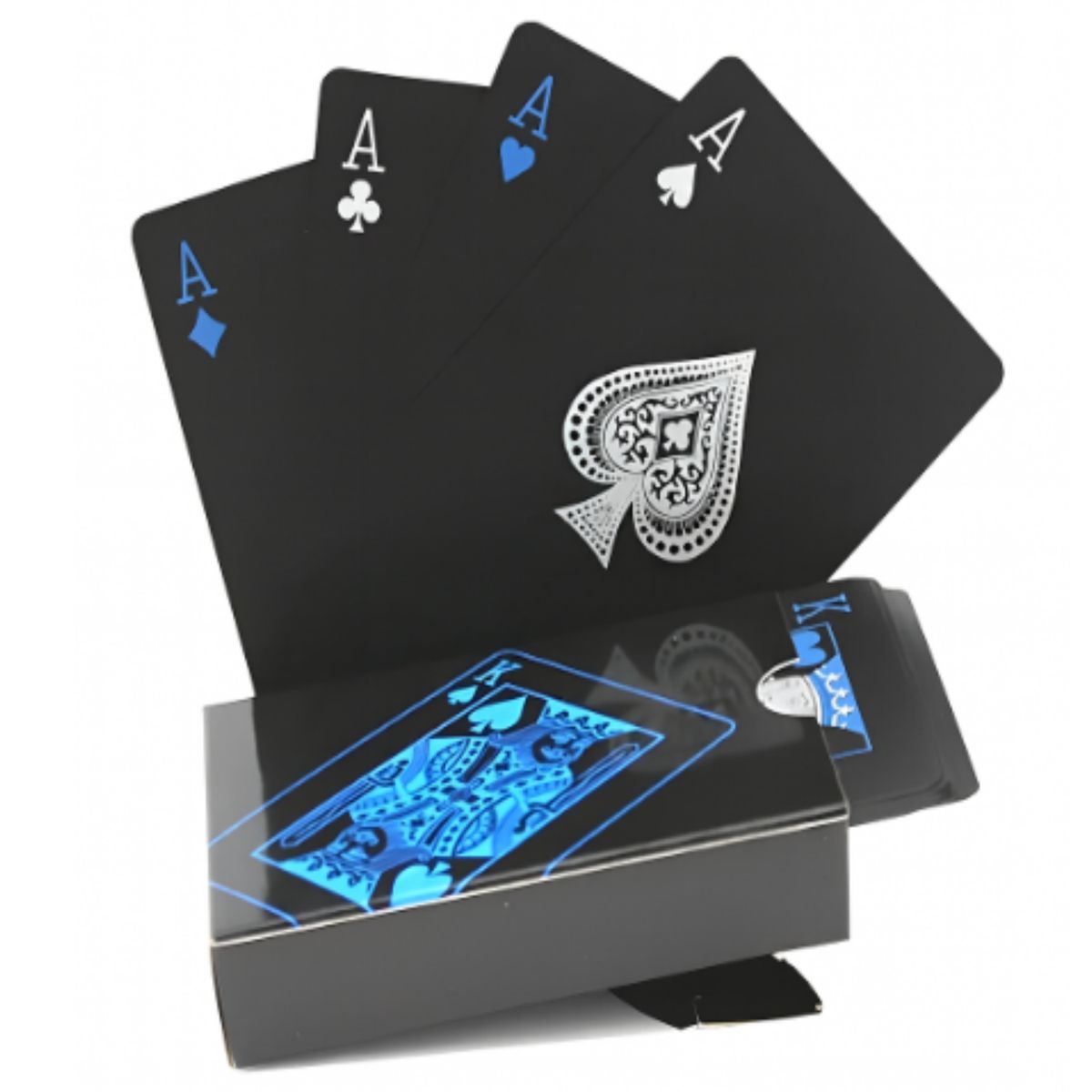 GENERICO - Baraja de Naipes Poker Magia Plástica Negra Premium