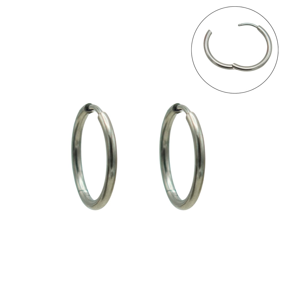 ELBAULDEJUMA - Argollas finas lisas 16mm Titanio ASTM F136