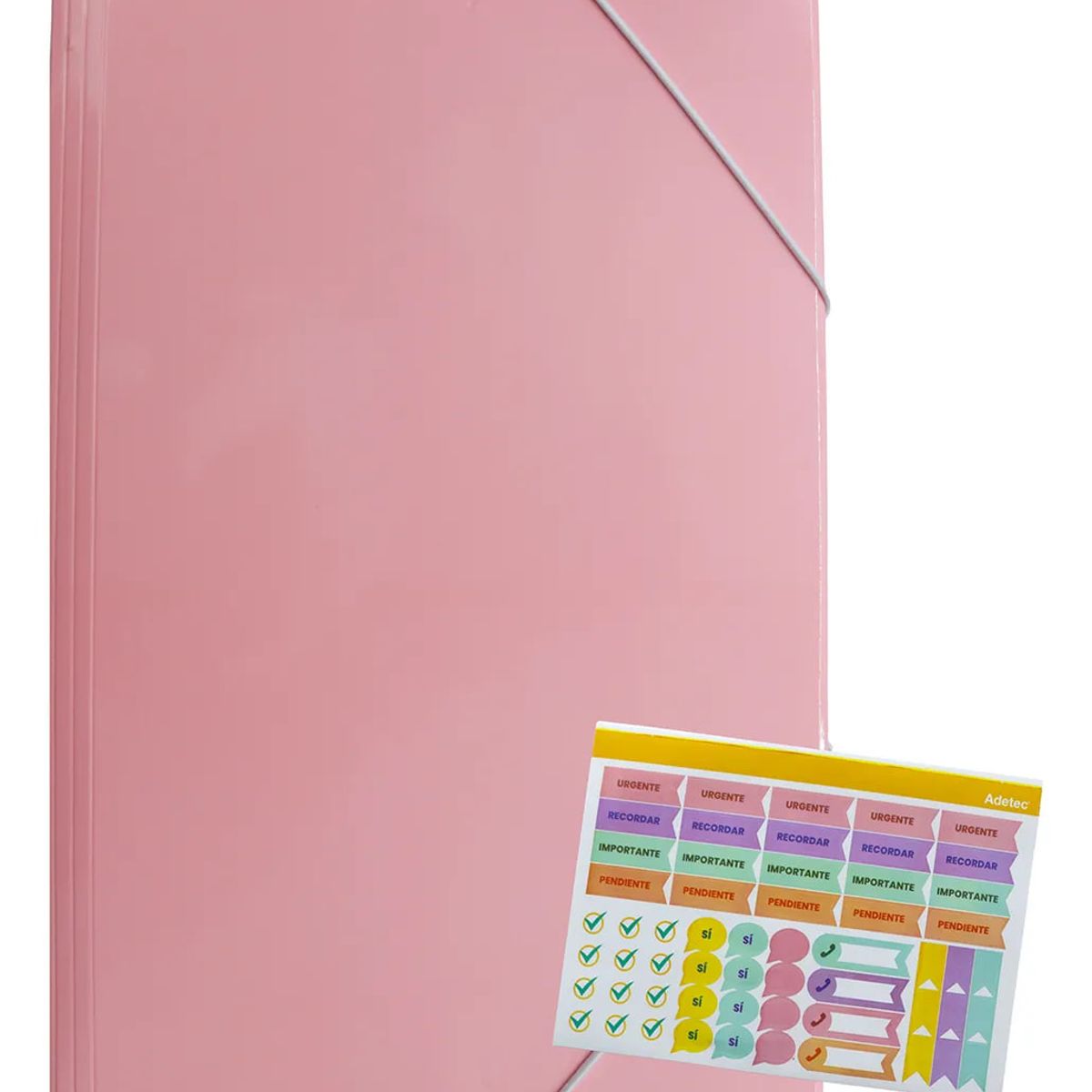 ADETEC - Carpeta Adetec Oficio Con Elástico 1 Unidad - Rosa
