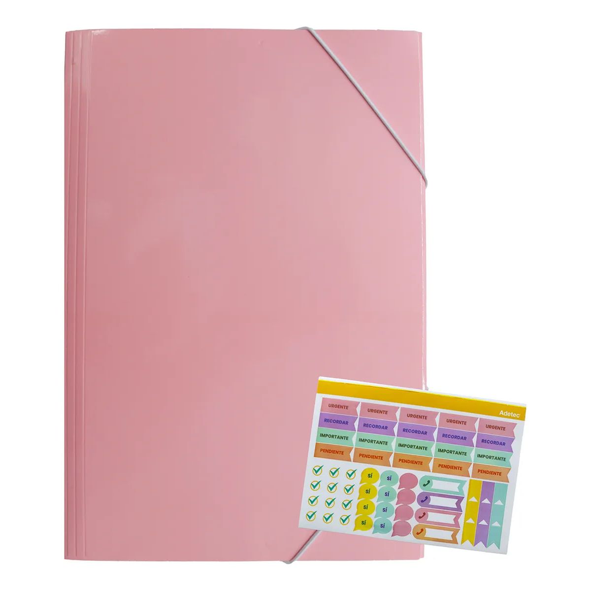 ADETEC - Carpeta Adetec Oficio Con Elástico 1 Unidad - Rosa