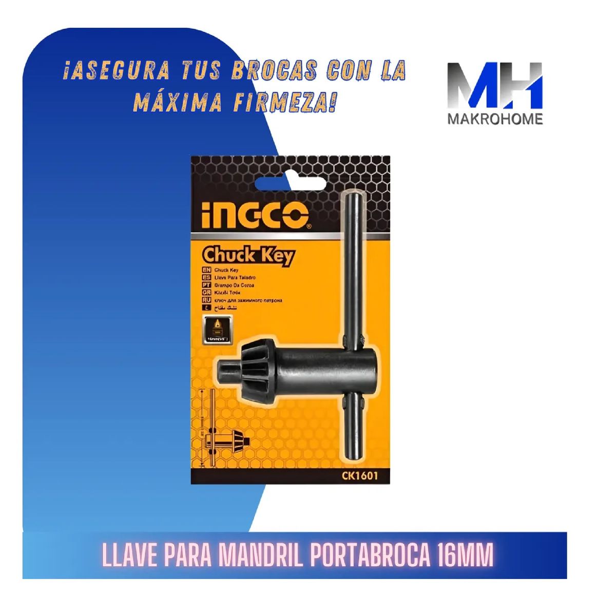 INGCO - Llave Para Mandril Portabrocas 16mm Ingco Acero De Alta Rest