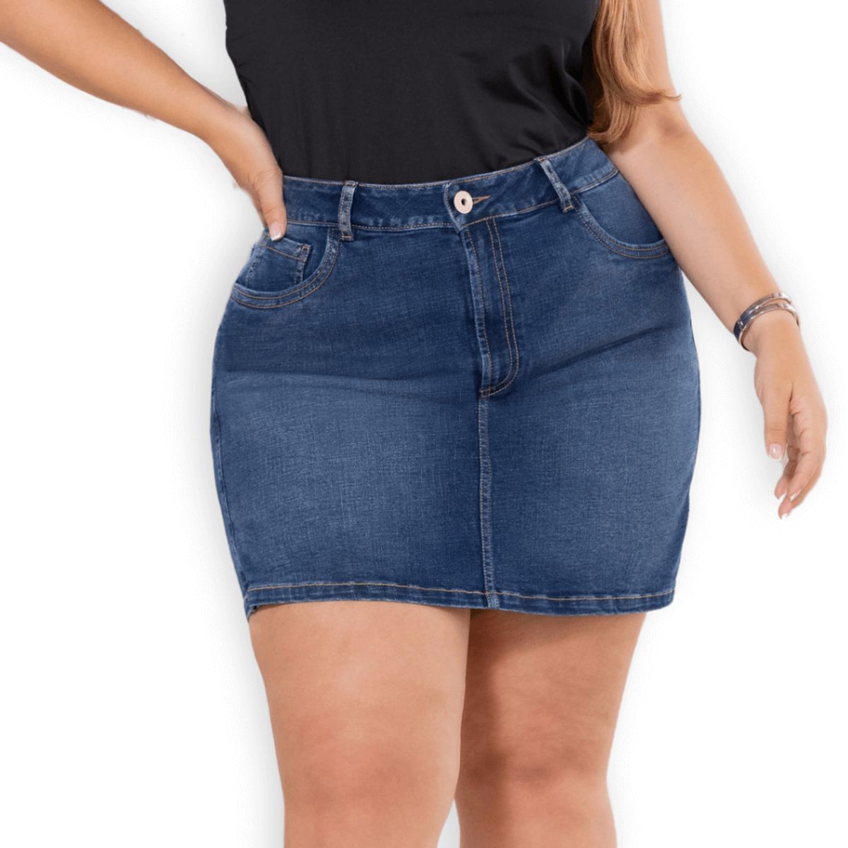 TRUCCOS JEANS - Falda-Short Azul Medio Mujer Talla Grande  Mezclilla Colomb P17091169