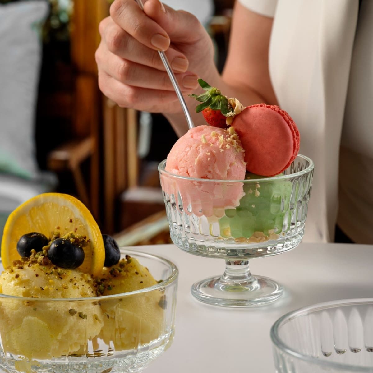 GENERICO - Set 6 Copas Helados 240 Cc Linea Rain