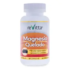 REVITTA WELLNESS - Magnesio Quelado 60 Cápsulas 60 Porciones
