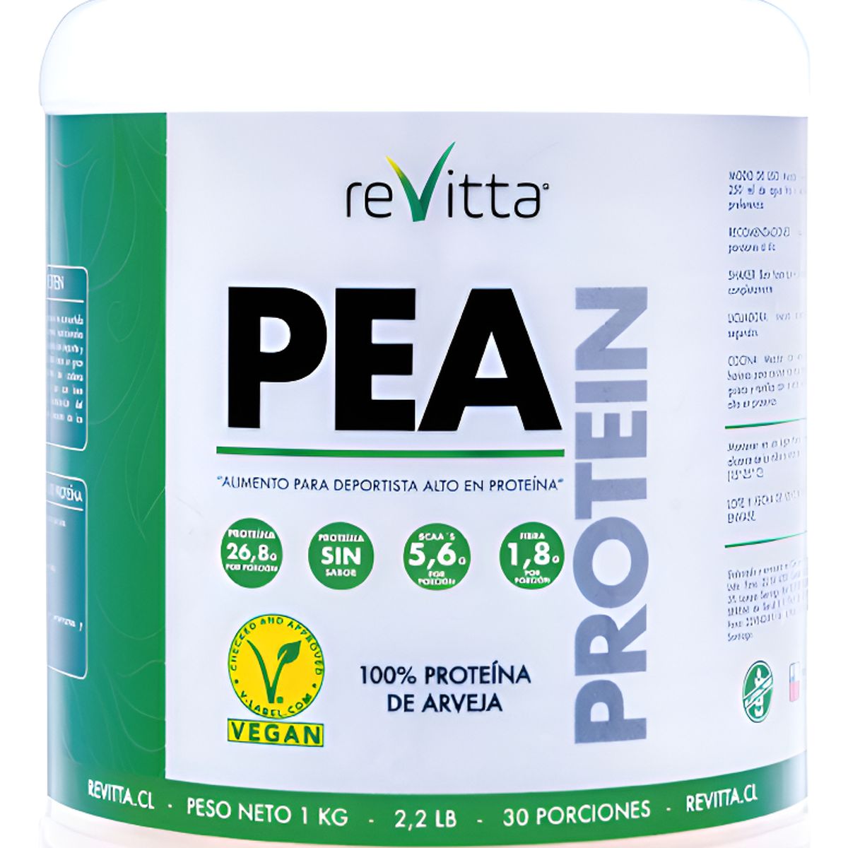 REVITTA WELLNESS - Proteína Vegetal De Arveja Pea Protein 1 Kg.