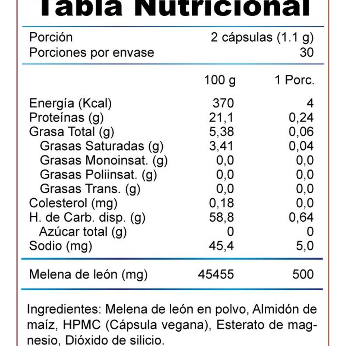 WINKLER NUTRITION - Melena De León 60 Cápsulas