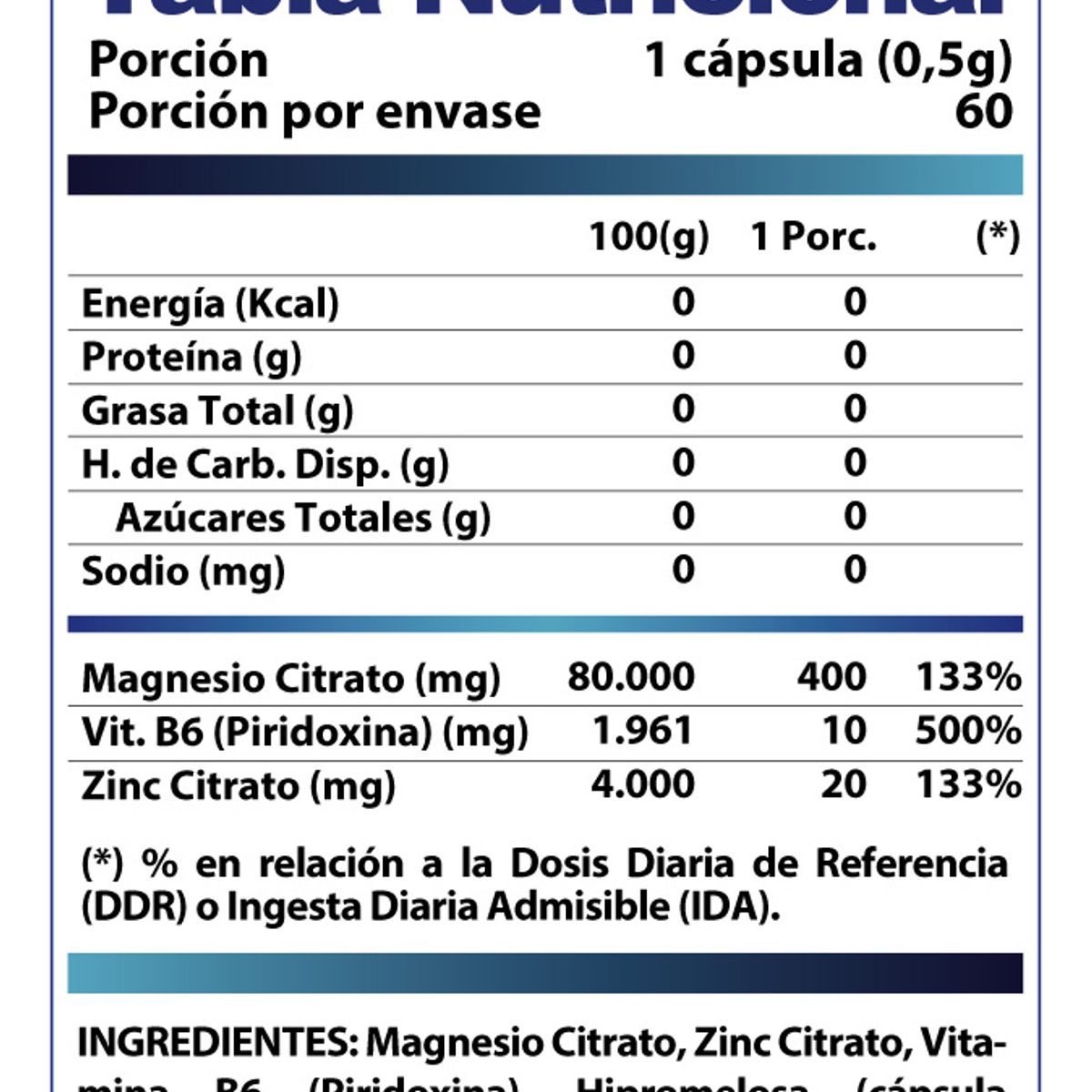 WINKLER NUTRITION - Zma +vitamina B6 Nueva Fórmula 60 Porc. Winkler Nutrition