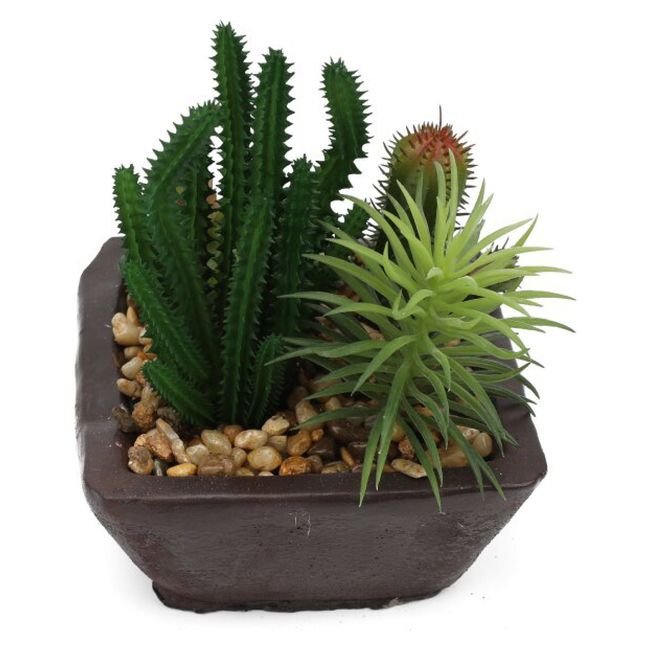 HOMEWELL - Cáctus Y Suculenta Artificial 12.8X6.5Cm